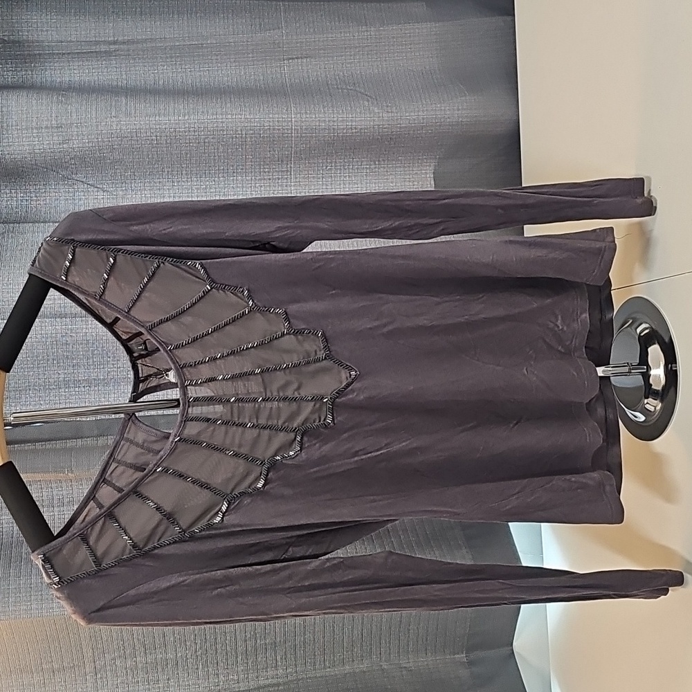 BKE Boutique, Gray, Long Sleeve Top, Size Large